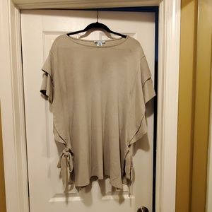 Side Tie Taupe Top by She + Sky